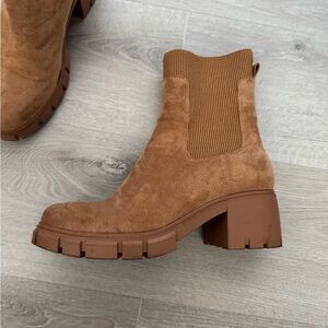 heeled tan boots